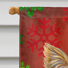 Load image into Gallery viewer, Red Snowflakes Holiday Christmas  Yorkie / Yorkshire Terrier Flag Canvas House Size KJ1184CHF