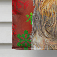 Load image into Gallery viewer, Red Snowflakes Holiday Christmas  Yorkie / Yorkshire Terrier Flag Canvas House Size KJ1184CHF