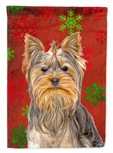 Load image into Gallery viewer, Red Snowflakes Holiday Christmas  Yorkie / Yorkshire Terrier Garden Flag – Decorative Outdoor Yard Flag KJ1184GF