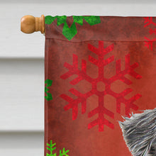 Load image into Gallery viewer, Red Snowflakes Holiday Christmas  Schnauzer Flag Canvas House Size KJ1185CHF
