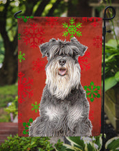 Load image into Gallery viewer, Red Snowflakes Holiday Christmas  Schnauzer Garden Flag – Decorative Outdoor Yard Flag KJ1185GF