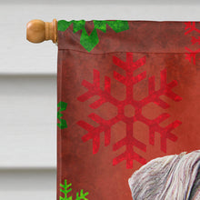 Load image into Gallery viewer, Red Snowflakes Holiday Christmas  Schnauzer Flag Canvas House Size KJ1186CHF