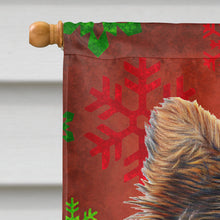Load image into Gallery viewer, Red Snowflakes Holiday Christmas Yorkie Puppy / Yorkshire Terrier Flag Canvas House Size KJ1188CHF