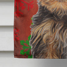 Load image into Gallery viewer, Red Snowflakes Holiday Christmas Yorkie Puppy / Yorkshire Terrier Flag Canvas House Size KJ1188CHF