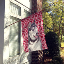 Load image into Gallery viewer, Hearts Love and Valentine's Day Alaskan Malamute Flag Canvas House Size KJ1189CHF