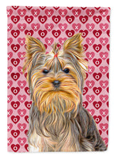 Load image into Gallery viewer, Hearts Love and Valentine's Day Yorkie / Yorkshire Terrier Flag Canvas House Size KJ1191CHF