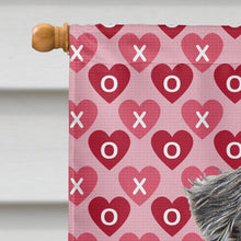 Load image into Gallery viewer, Hearts Love and Valentine's Day Schnauzer Flag Canvas House Size KJ1192CHF