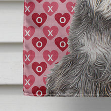 Load image into Gallery viewer, Hearts Love and Valentine's Day Schnauzer Flag Canvas House Size KJ1192CHF