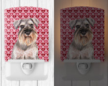 Load image into Gallery viewer, Hearts Love and Valentine's Day Schnauzer Ceramic Night Light KJ1193CNL