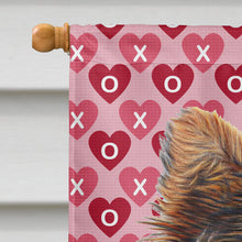 Load image into Gallery viewer, Hearts Love and Valentine's Day Yorkie Puppy / Yorkshire Terrier Flag Canvas House Size KJ1195CHF