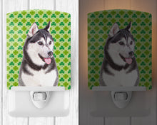 Load image into Gallery viewer, St. Patrick's Day Shamrock Alaskan Malamute Ceramic Night Light KJ1196CNL
