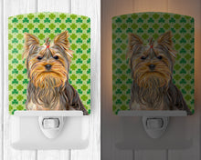 Load image into Gallery viewer, St. Patrick's Day Shamrock Yorkie / Yorkshire Terrier Ceramic Night Light KJ1198CNL