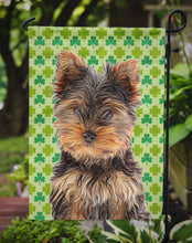 Load image into Gallery viewer, St. Patrick's Day Shamrock Yorkie Puppy / Yorkshire Terrier Garden Flag – Decorative Outdoor Yard Flag KJ1202GF