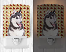 Load image into Gallery viewer, Fall Leaves Alaskan Malamute Ceramic Night Light KJ1203CNL