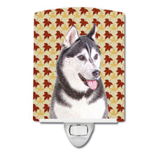 Load image into Gallery viewer, Fall Leaves Alaskan Malamute Ceramic Night Light KJ1203CNL