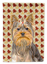 Load image into Gallery viewer, Fall Leaves Yorkie / Yorkshire Terrier Garden Flag – Decorative Outdoor Yard Flag KJ1205GF