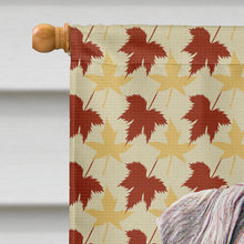 Load image into Gallery viewer, Fall Leaves Schnauzer Flag Canvas House Size KJ1207CHF