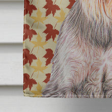 Load image into Gallery viewer, Fall Leaves Schnauzer Flag Canvas House Size KJ1207CHF