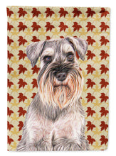 Load image into Gallery viewer, Fall Leaves Schnauzer Flag Canvas House Size KJ1207CHF