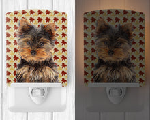 Load image into Gallery viewer, Fall Leaves Yorkie Puppy / Yorkshire Terrier Ceramic Night Light KJ1209CNL