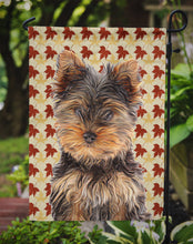 Load image into Gallery viewer, Fall Leaves Yorkie Puppy / Yorkshire Terrier Garden Flag – Decorative Outdoor Yard Flag KJ1209GF