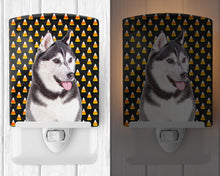 Load image into Gallery viewer, Candy Corn Halloween Alaskan Malamute Ceramic Night Light KJ1210CNL