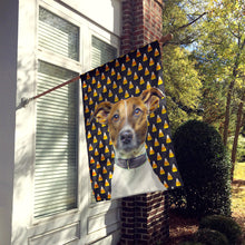 Load image into Gallery viewer, Candy Corn Halloween Jack Russell Terrier Flag Canvas House Size KJ1211CHF