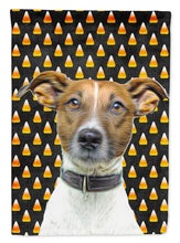 Load image into Gallery viewer, Candy Corn Halloween Jack Russell Terrier Flag Canvas House Size KJ1211CHF