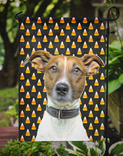 Load image into Gallery viewer, Candy Corn Halloween Jack Russell Terrier Garden Flag – Decorative Outdoor Yard Flag KJ1211GF