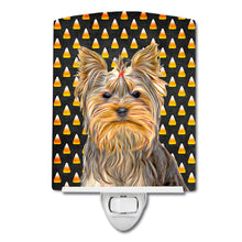 Load image into Gallery viewer, Candy Corn Halloween Yorkie / Yorkshire Terrier Ceramic Night Light KJ1212CNL