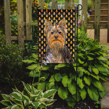 Load image into Gallery viewer, Candy Corn Halloween Yorkie / Yorkshire Terrier Garden Flag – Decorative Outdoor Yard Flag KJ1212GF