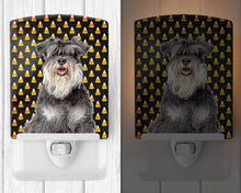 Load image into Gallery viewer, Candy Corn Halloween Schnauzer Ceramic Night Light KJ1213CNL