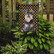 Load image into Gallery viewer, Candy Corn Halloween Schnauzer Garden Flag – Decorative Outdoor Yard Flag KJ1213GF