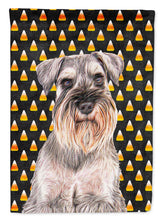 Load image into Gallery viewer, Candy Corn Halloween Schnauzer Garden Flag – Decorative Outdoor Yard Flag KJ1214GF