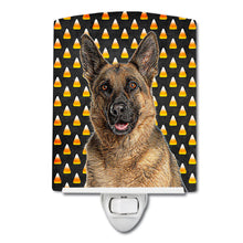 Load image into Gallery viewer, Candy Corn Halloween German Shepherd Ceramic Night Light KJ1215CNL