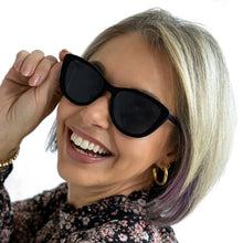 Load image into Gallery viewer, Kara - Black Cat Eye Sunglasses
