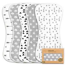 Load image into Gallery viewer, Keababies Organic &amp; Muslin Burp Cloths 5-Pack