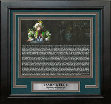 Load image into Gallery viewer, Jason Kelce Super Bowl LII Parade Speech Text Philadelphia Eagles Framed Football Photo