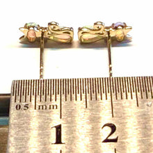 Load image into Gallery viewer, Kitten Cat Australian Opal Diamond Stud Earrings 14K Gold