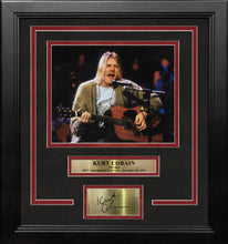 Load image into Gallery viewer, Kurt Cobain MTV Unplugged 8" x 10" Framed Photo with Engraved Autograph