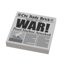 Load image into Gallery viewer, Pearl Harbor Attack WW2 Newspaper (2x2 Tile) made using LEGO part