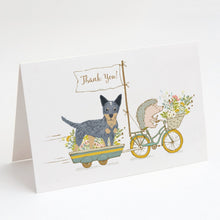 Load image into Gallery viewer, Australian Cattle Dog Greeting Cards -  Blank Note Cards – 8-Pack of Artist-Designed Cards with Envelopes