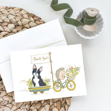 Load image into Gallery viewer, Boston Terrier Black and White Greeting Cards -  Blank Note Cards – 8-Pack of Artist-Designed Cards with Envelopes