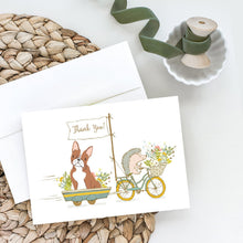 Load image into Gallery viewer, Boston Terrier Red and White Greeting Cards -  Blank Note Cards – 8-Pack of Artist-Designed Cards with Envelopes