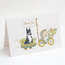 Load image into Gallery viewer, Boxer Black Cropped Ears Greeting Cards -  Blank Note Cards – 8-Pack of Artist-Designed Cards with Envelopes