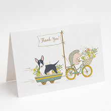 Load image into Gallery viewer, Bull Terrier Black and White Greeting Cards -  Blank Note Cards – 8-Pack of Artist-Designed Cards with Envelopes