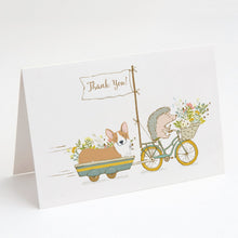 Load image into Gallery viewer, Corgi Pembroke Greeting Cards -  Blank Note Cards – 8-Pack of Artist-Designed Cards with Envelopes