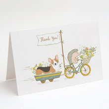 Load image into Gallery viewer, Corgi Pembroke Tricolor Greeting Cards -  Blank Note Cards – 8-Pack of Artist-Designed Cards with Envelopes