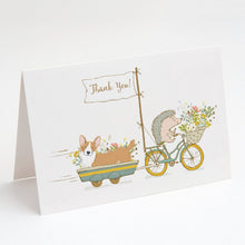 Load image into Gallery viewer, Corgi Cardigan Greeting Cards -  Blank Note Cards – 8-Pack of Artist-Designed Cards with Envelopes