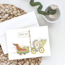 Load image into Gallery viewer, Dachshund Red Greeting Cards -  Blank Note Cards – 8-Pack of Artist-Designed Cards with Envelopes